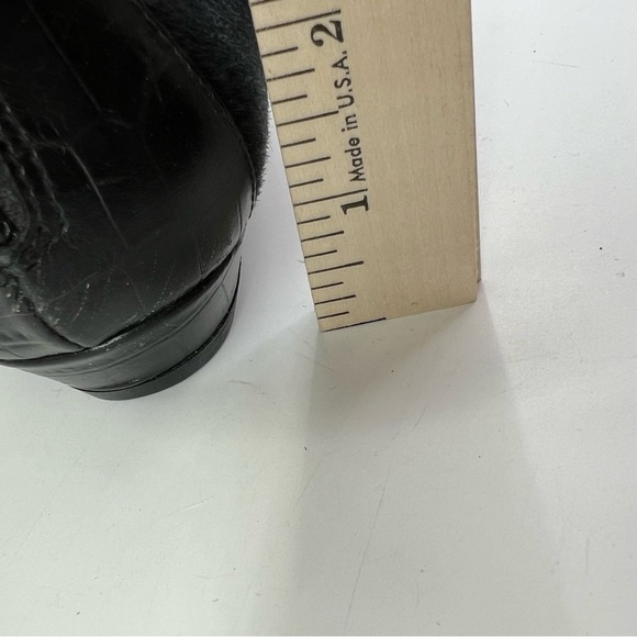 NWT Migliorini Calf Hair Boots Reptile Pattern Lace Up Back 7.5 Black Real Fur - Picture 10 of 12